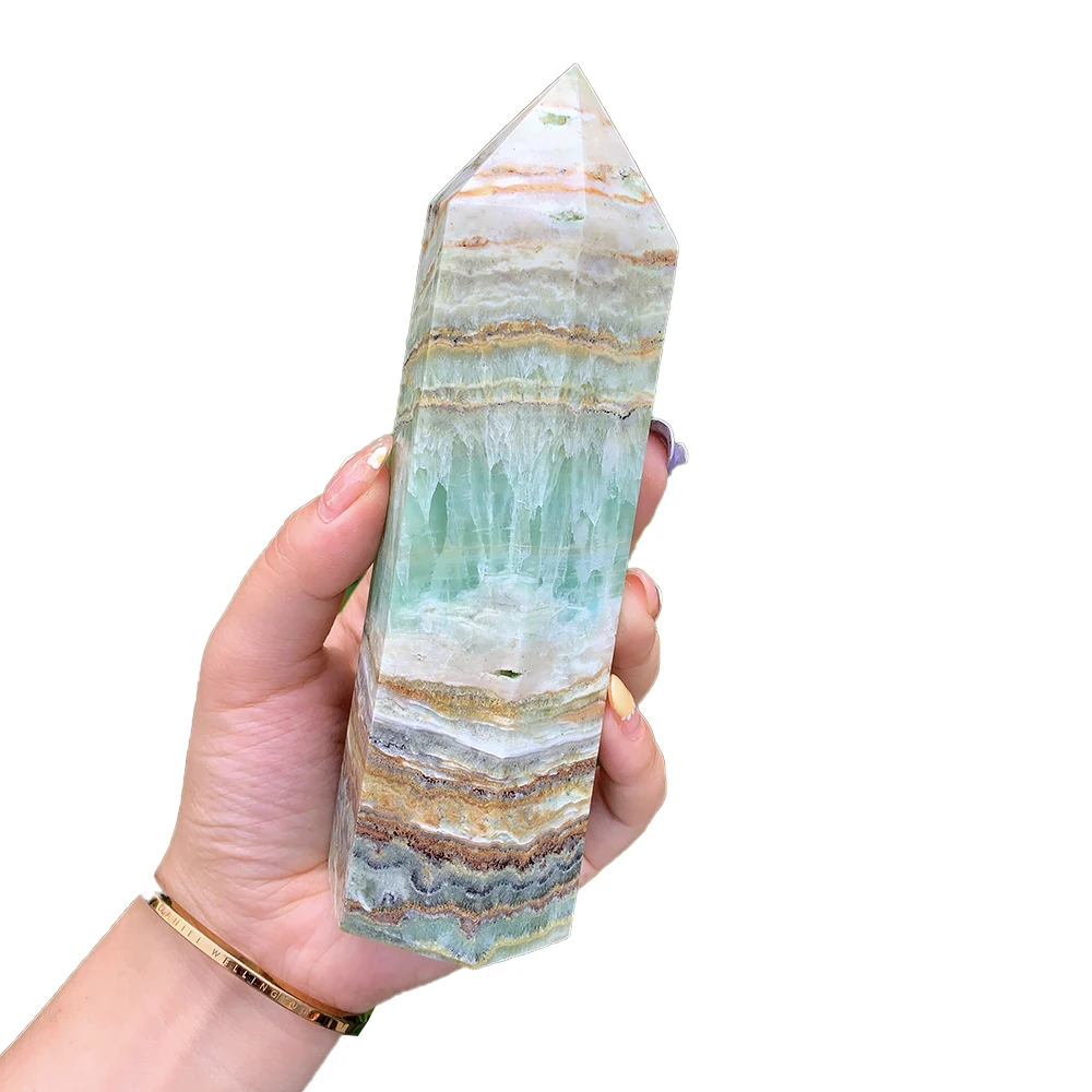 Natural crystals large size crystal column health quartz tower Caribbean stone  wand wholesale