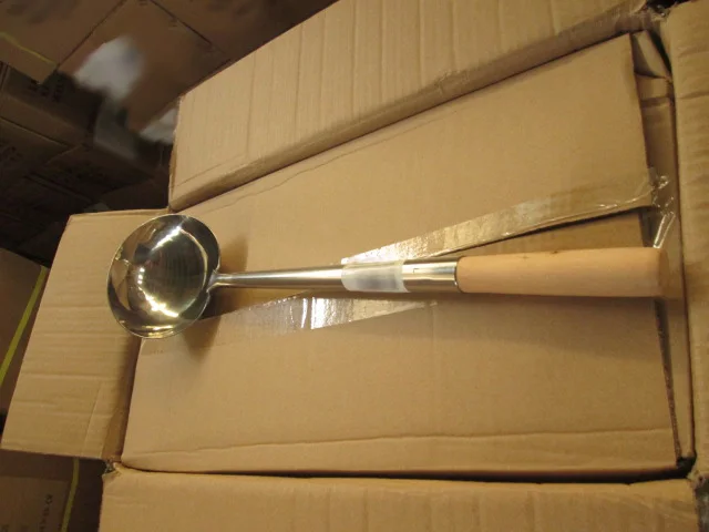 Kitchen Utensils Stainless Steel  Ladle With Wooden Handle Kitchen Soup
