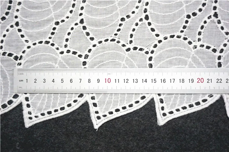 White Color New Design Lace Fabric High Quality Embroidery Swiss Voile Lace Beautiful Cotton Lace Fabric