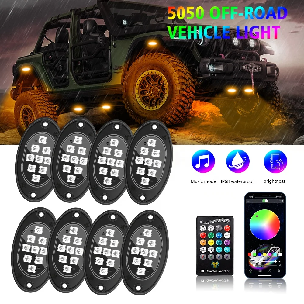 RGB App Control 36 LEDs Super Bright LED Rock Pod Lights For Truck ATV UTV Buggy car decoration Lights