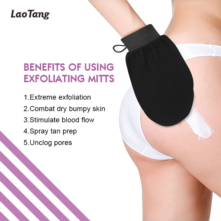 Wholesale Custom Viscose Body Shower Mitt Scrubber Exfoliating Bath Gloves