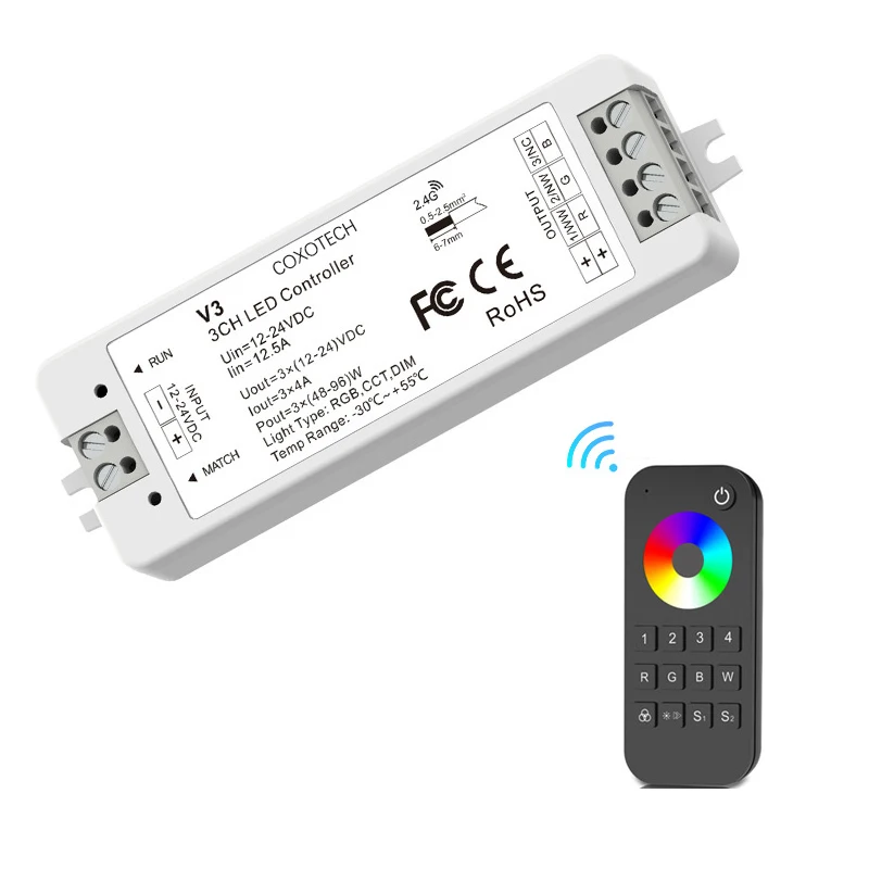 V3 RGB Led Controller DC 12V 24V remote control 5 Years Warranty Smart Led Controller For Led Strip