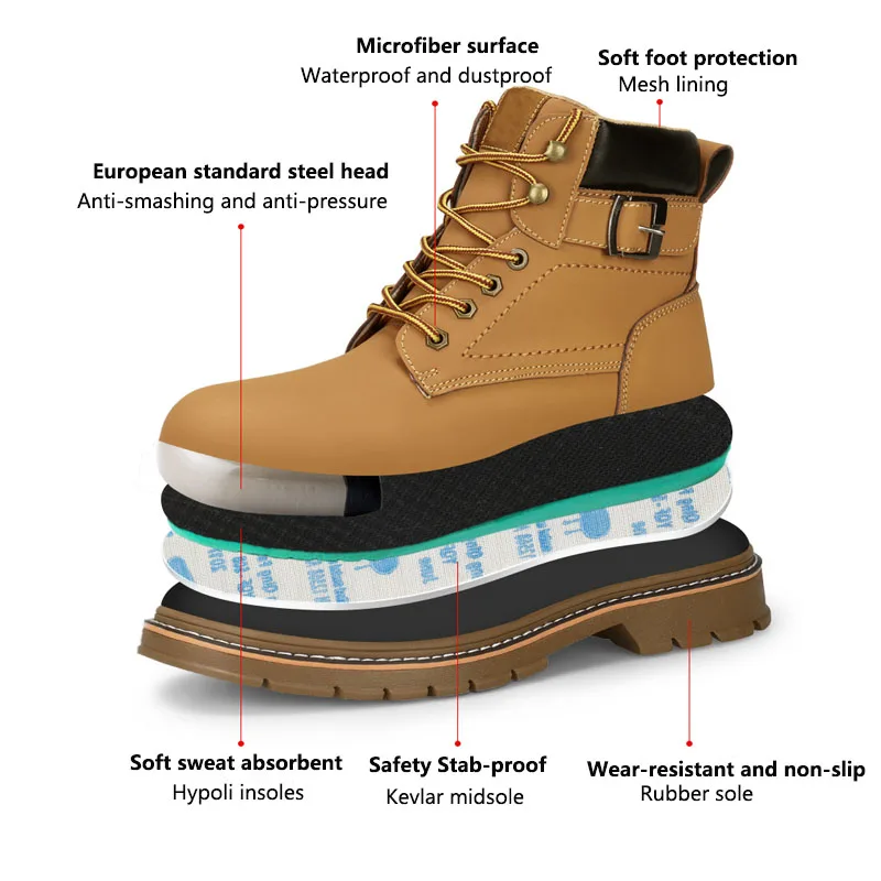 CNGDY Low price high top leather upper working labor insurance safety shoes for men Safety Boots