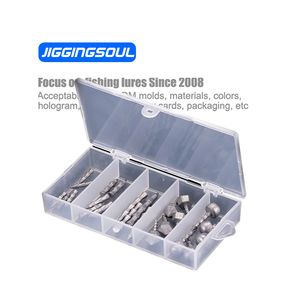 JIGGINGSOUL-PJ1038 New 25pcs/box Snapper Lead Sinker Kit Fish Gear Stuff Tackles Accessories Fishing Sinkers Lead Fishing Lures