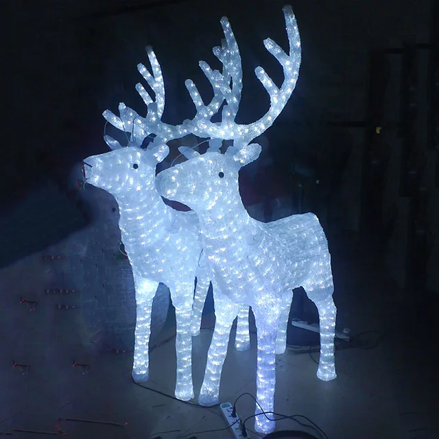 White Moose Deer LED Lights - 3D LED Motif Light for Deer with Animal Motif Design