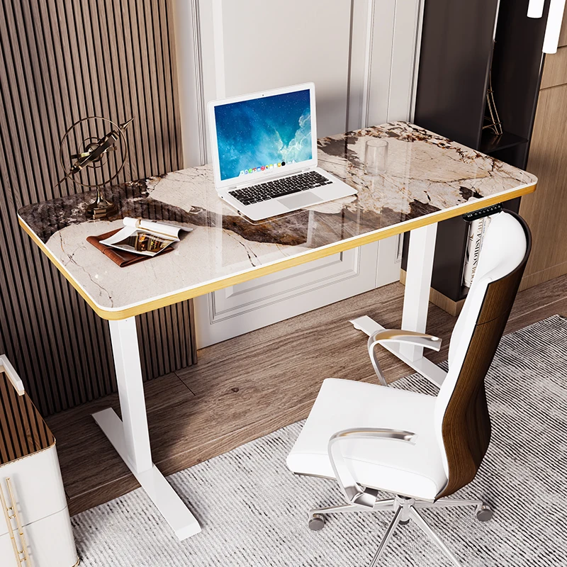 Changteng Nordic style Bureau Debout Marco de escritorio Rock Slab Height Adjustable Sit Stand Desk Elektrischer Schreibtisch