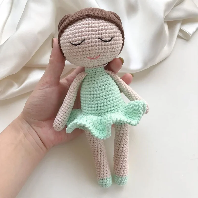 TK Amigurumi Handmade Mexican Crochet Baby Plush Girls Dolls Brown Soft Artist Toy