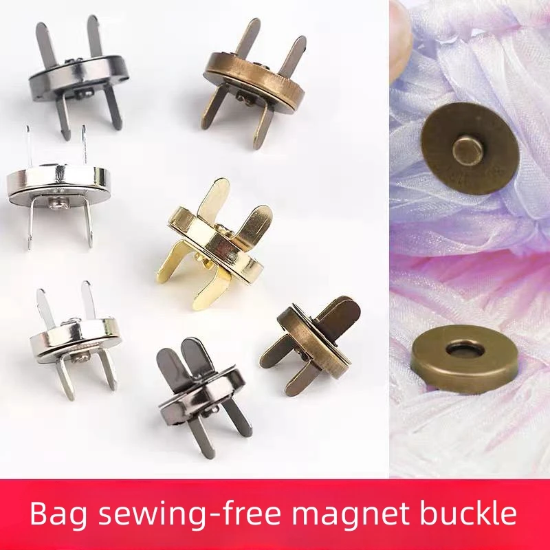 Custom Gold Silver Round Strong Metal Magnet Button Magnetic Snap Button For Bag