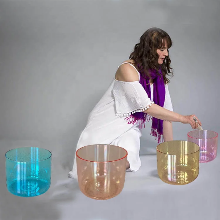 Alchemy Cosmic Light Chakra Meditation C D E F G A B Note Pink Clear Crystal Singing Bowl