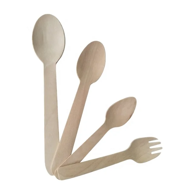 
Factory cheap price wooden forks and knives 160mm wooden spoons and utensils 