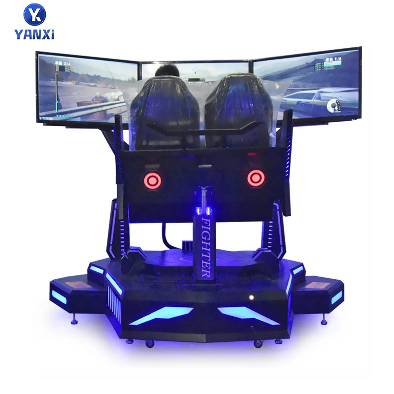 Indoor Amusement VR Games Virtual Reality Three-screen 6 dof Racing Car Equipment Six-Axle 9D Kids Vr Game Driving Machine