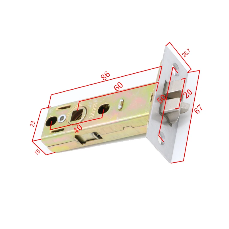 European 50mm 60mm 70mm Zinc alloy single tongue spring door latch lock set high security Lock Body Deadbolt Bolt Lock