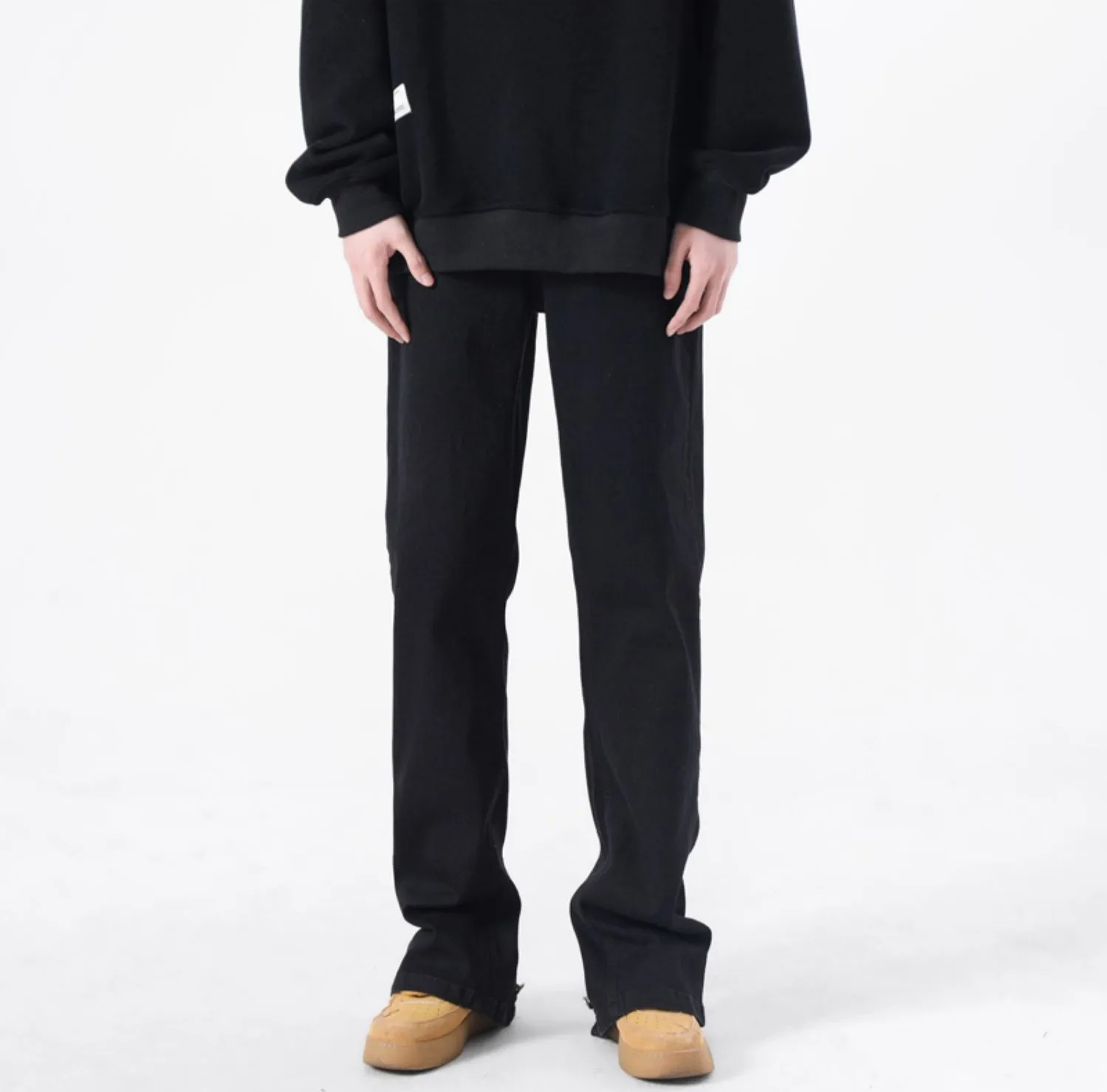 Fashion Oversized Black Jeans Pants For Men Hip Hop Slim Stacked Jeans Men Breasted Button Men Denim Jeans Wholesale