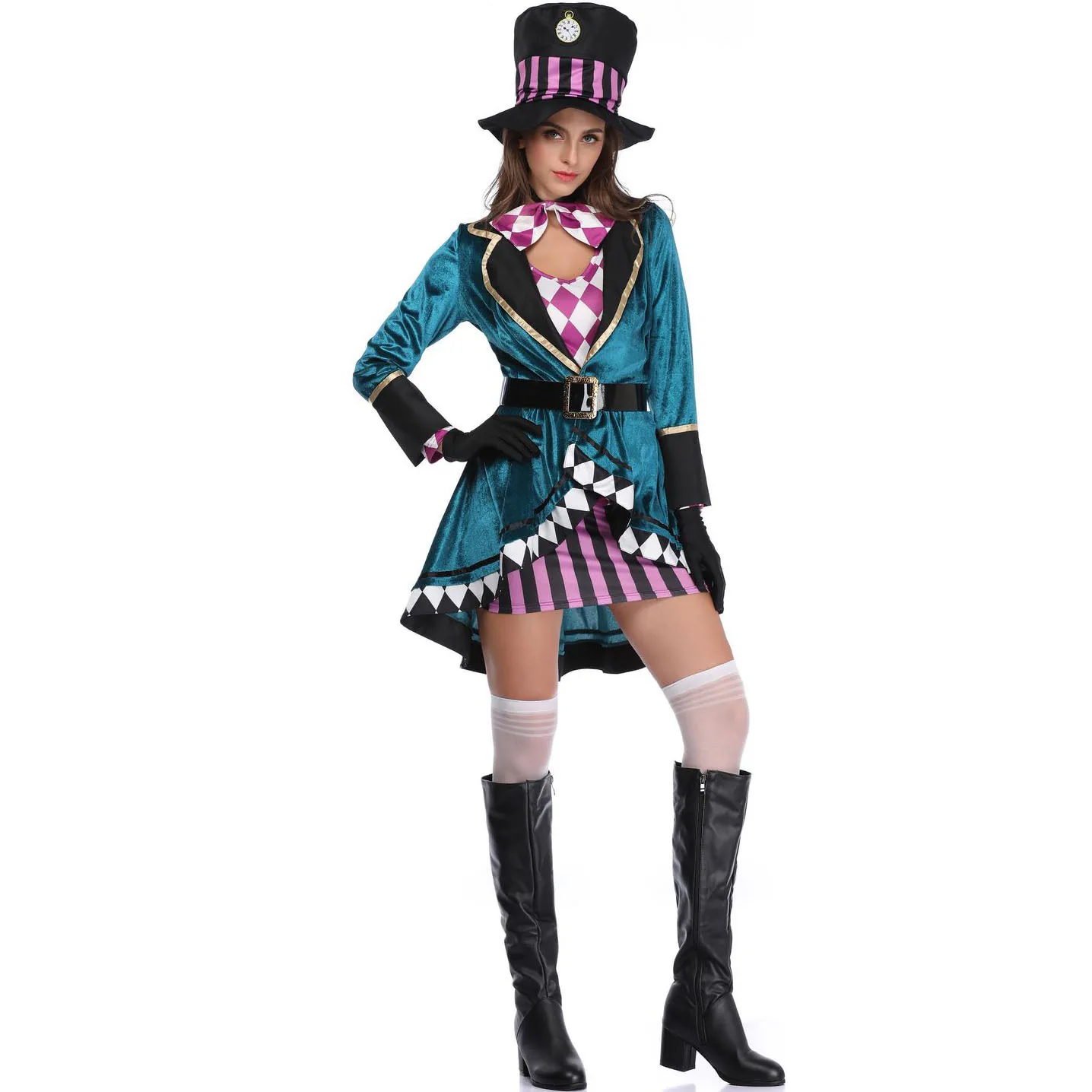 2023 new Alice Magic Halloween new Mad Hatter female adult wizard costume set