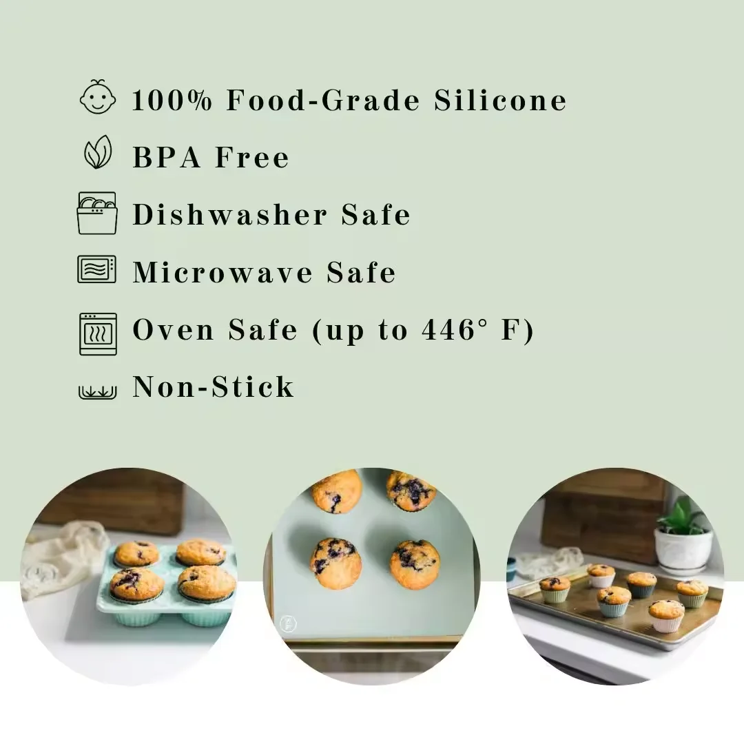 Factory Heat Resistant Reusable Nontoxic Nonstick Cake Baking Muffin Cups Molds Silicone Cupcake Liner
