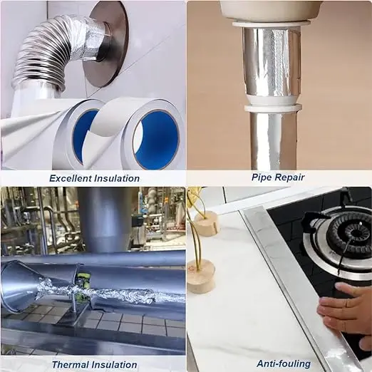 Aluminum Refrigerator 65U Manufacturer Solvent Protect HVAC Fireproof Alum Foil Adhesive Tape