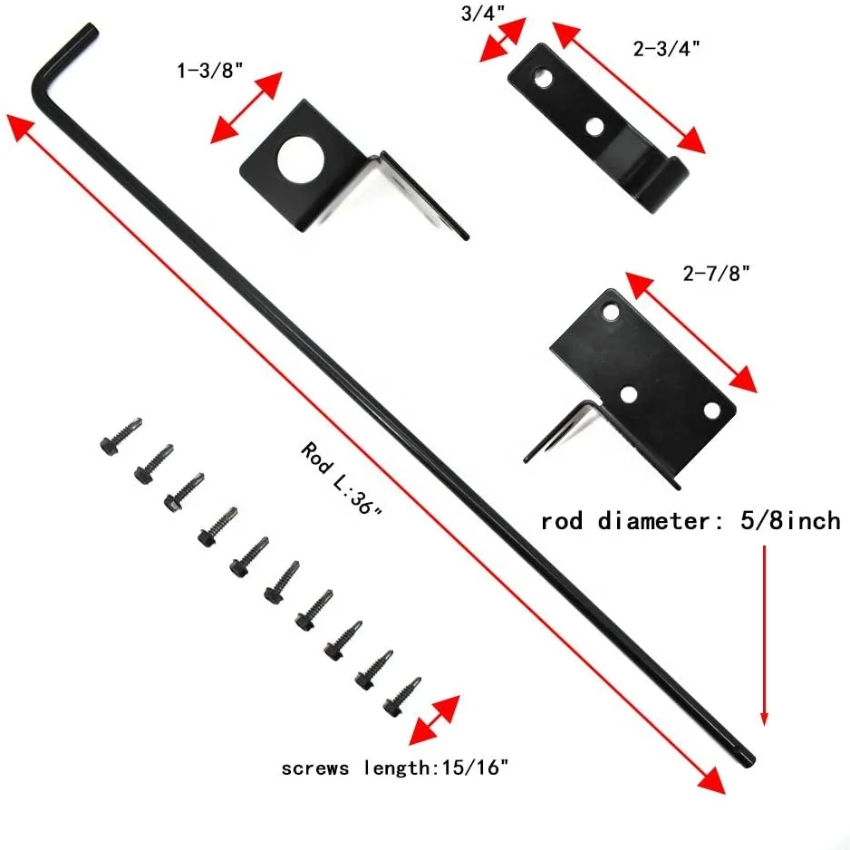 Vinyl Fence Heavy Duty Bolt Latch Door Drop bolt Door Gate Lock Fence