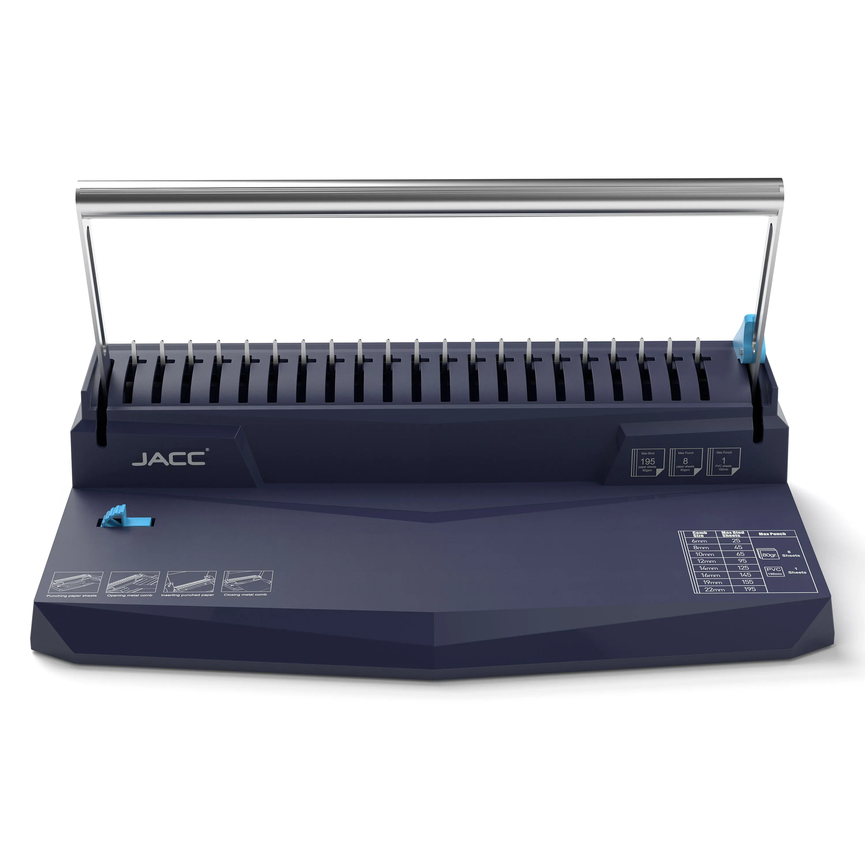 Premium 8 Sheets Document Binding Machine 21 19 Hole Comb Binding Machine Note Book Binding Machine  IDBM007