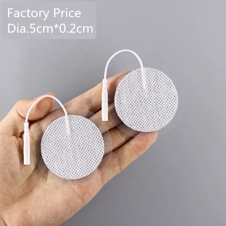 Jinke round tens machine reusable electrodes pads tens unit pads 5x5 ems sticky replacement tens 5cm pads electrode round