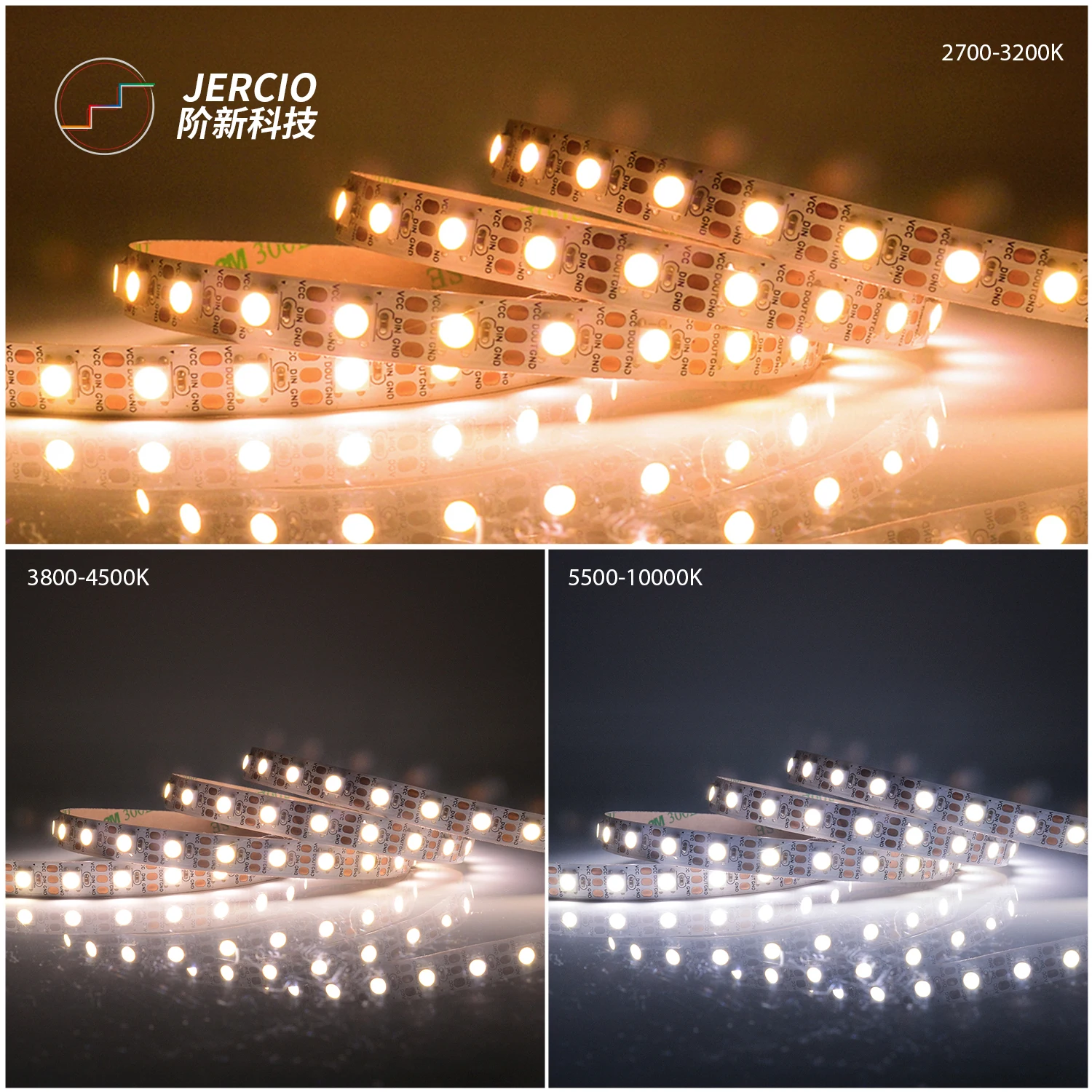 JERCIO SK6812 / WS2812 / XT1511-RGBW (RGB+WW/NW/CW) Addressable built in ic 30/60/74/96/144 LEDs/m digital LED Strip