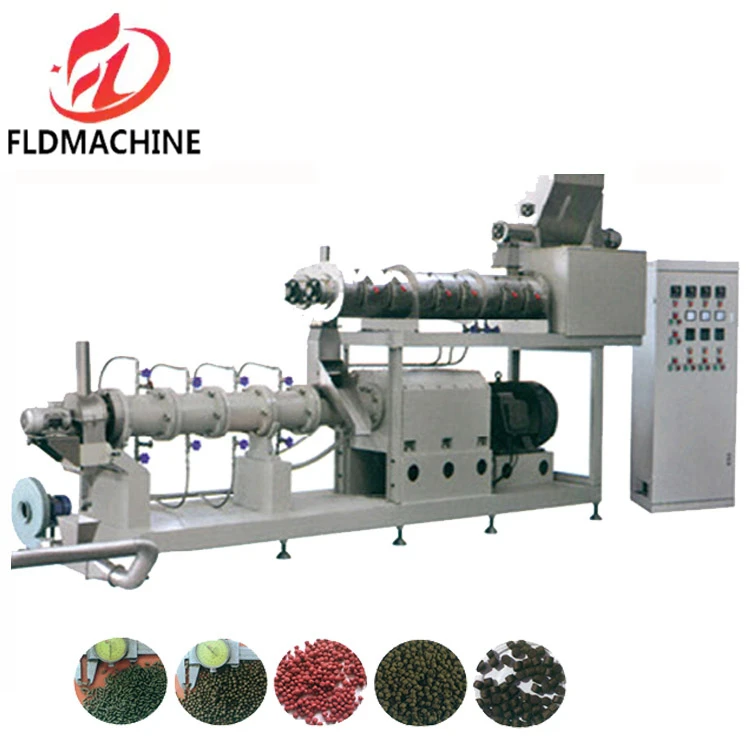Automated fish feed making machine floating fish feed production line with twin screw extruder