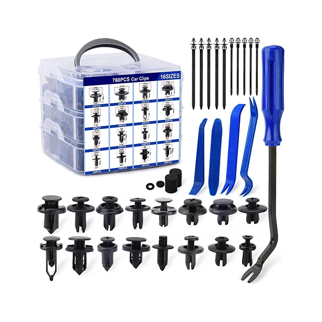760 pcs Universal Auto Fasteners Clips and Plastic Fasteners Car Mats Automotive Door Panel Bumper Multifunction Clip kit