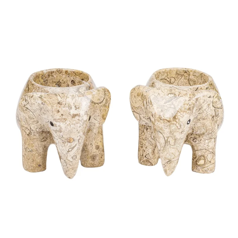 Creative Afghan jade marble elephant candlestick wedding candlestick home modern soft decoration handicraft