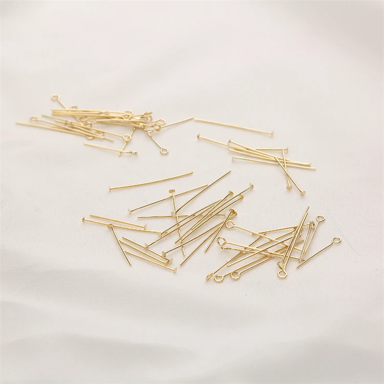 Stylish designer pins 18K gold plating brass partysu jewelry raw materials factory outlet T type Flat Pins  for Jewelry making