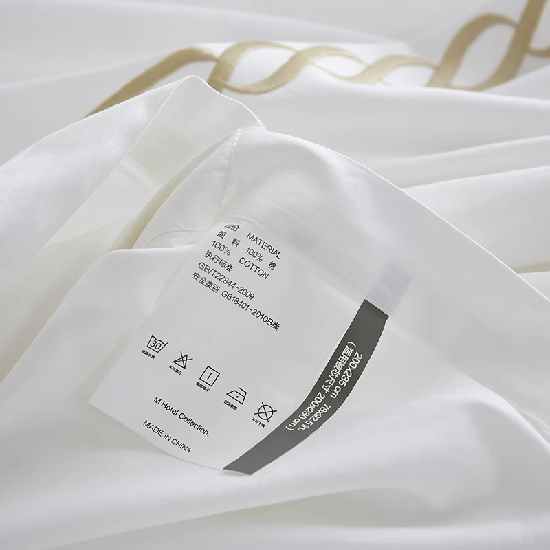 Luxury duvet cover Hotel bedding set Cotton White Bedding flat bedSheet Set 4 piece 100% cotton