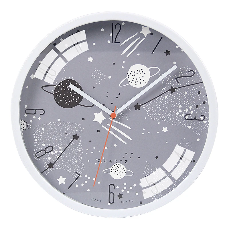 12 Inch Children Cartoon Wall Clock Silent Round Blue Cute Elephant Pattern Customization Kids Room Clock Gift