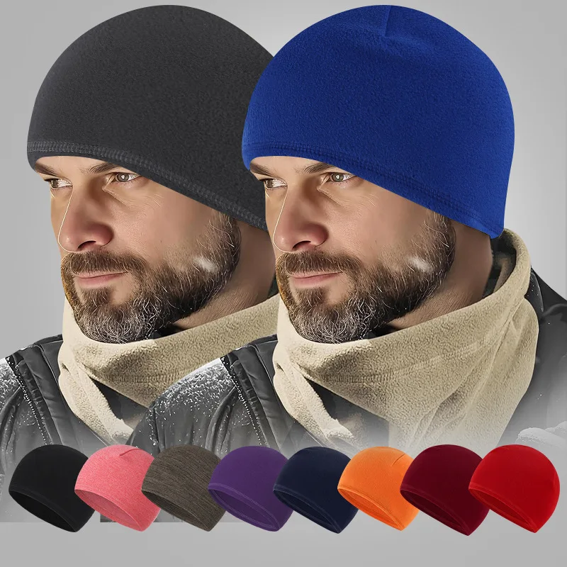 HZM-24318 Winter Warm Windproof Polar Fleece Sports Cycling Skiing Motorcycle Helmet Inner Beanie Skull Watch Cap