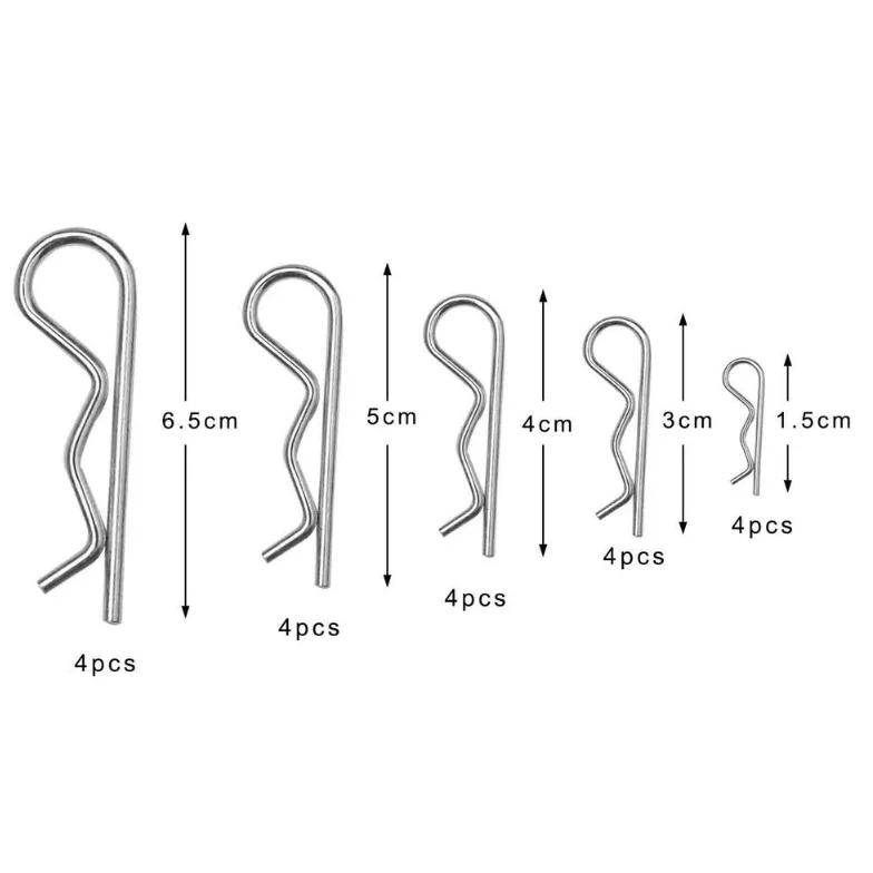 20 Pcs Heavy Duty Zinc Plated Cotter Pin Spring Fastener Assortment Kit Hitch Pins Clips Cotter Clip for Hitch Pin Lock System