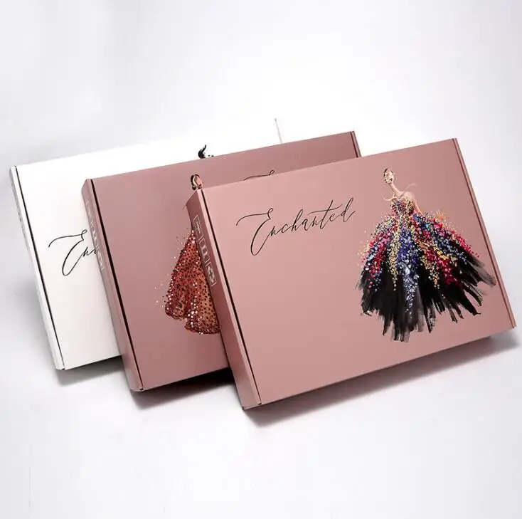 
Manufacturer eco corrugated custom logo luxury gift box dress packaging box 