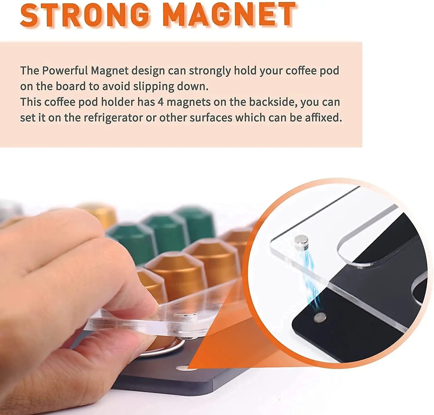 coffee capsule holder Storage Box Wall Mount Refrigerator  Cupboard Storage Rack for Coffee Capsules