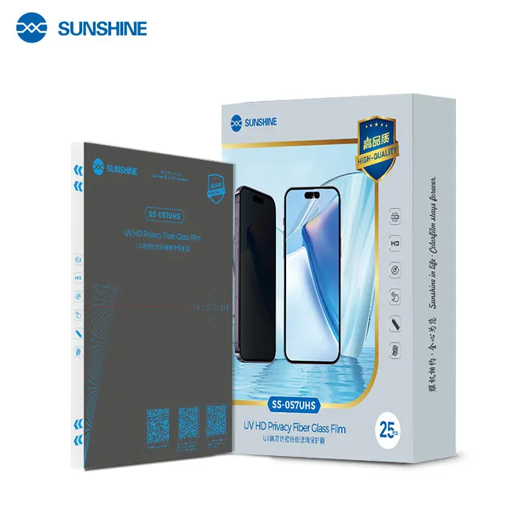 Солнечная SS-057UHS ультрафиолетовая защитная пленка из стекловолокна с защитой от подглядывания прозрачная для экрана 25 шт./коробка