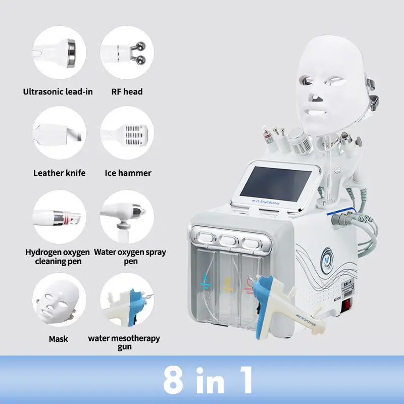 7in 1  Mask Oxygen Injection Nano Spray Rf Ultrasonic Multifunction Skin Care Beauty For Oxygen Facial