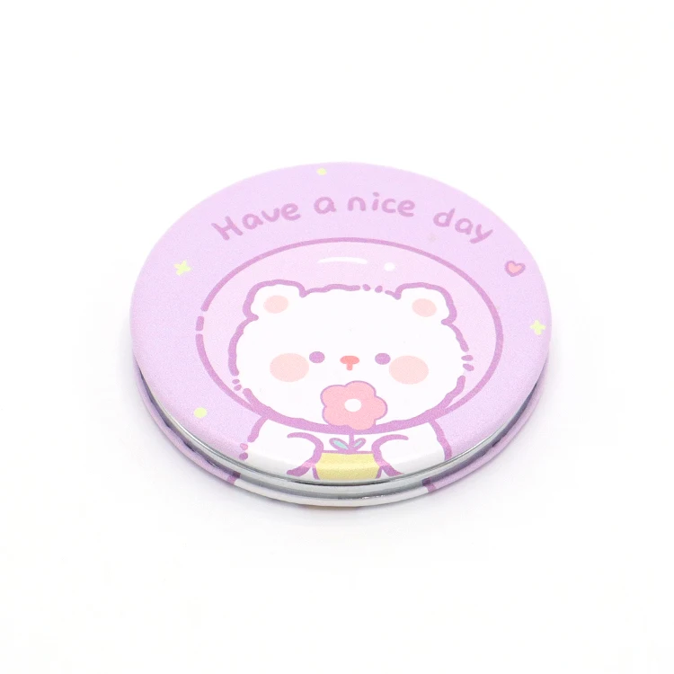 low moq framed pocket vanity cosmetic makeup mirror bling pink mini makeup vanity mirror for girl