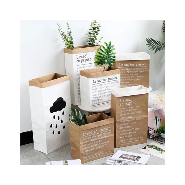 Elegant Nordic-Style Kraft Paper Bags for Gifts, Flower Storage, and Home Decor