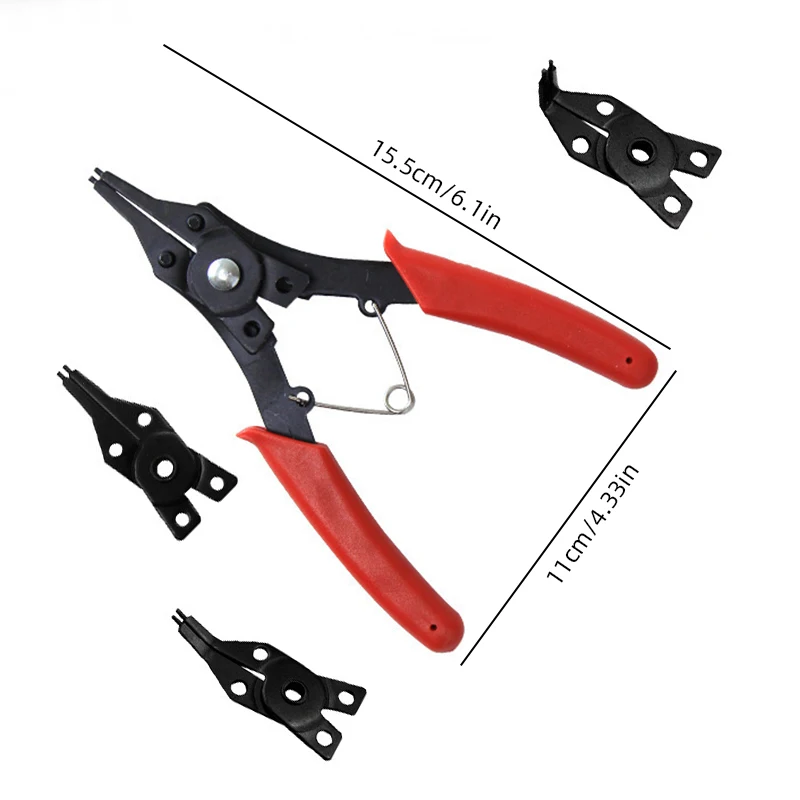 HUAJU Industrial 4 1 Multifunction Circlip Pliers Snap Ring Plier Internal External Remover Tool DIY Steel OEM Customizable
