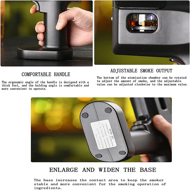 Premium Smoking Gun Bubble Cocktail Portable Handheld Cold Smoking Gun Flavor Blaster Electric Smoker