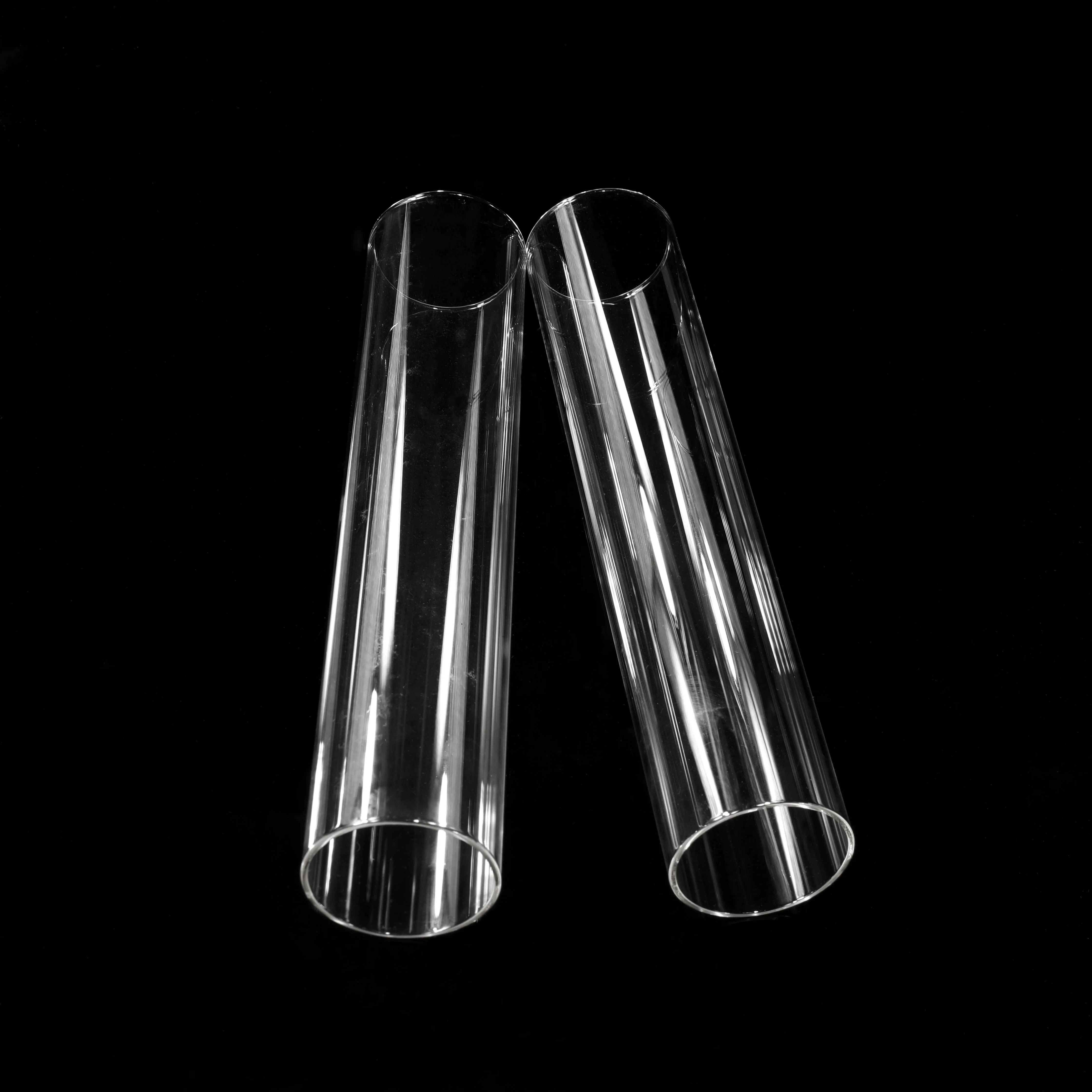Mh-y095 Tall Cylinder Glass Candle Holder Crystal Pillar Candlestick With Tube