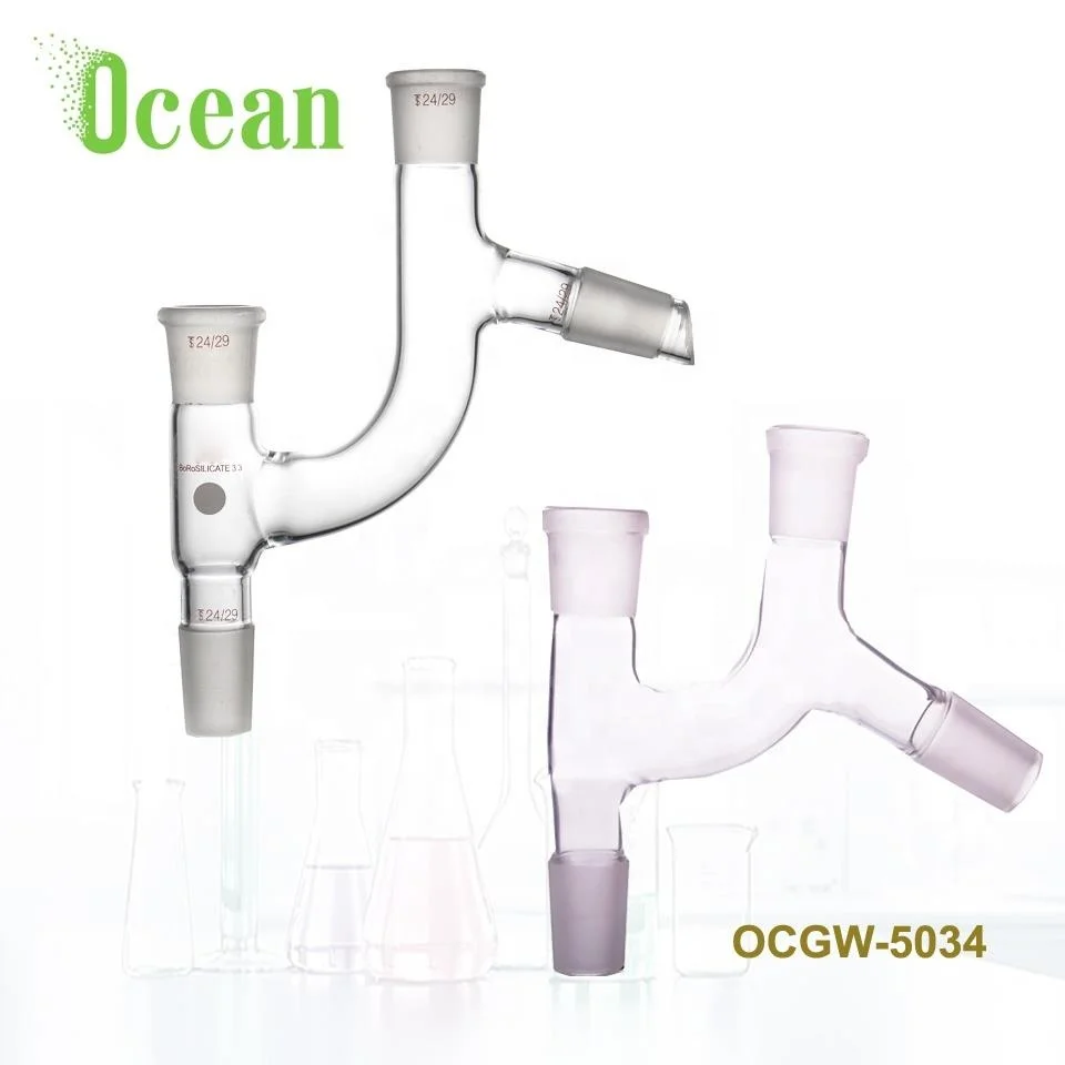 Lab Glassware Distilling adapter glass connecting tube Synthware distillation adapter