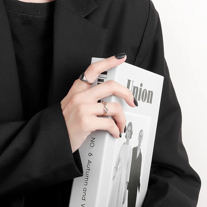 Модные ювелирные золотистые кольца для женщин, Новое поступление, 18K позолоченное кольцо с цепочкой