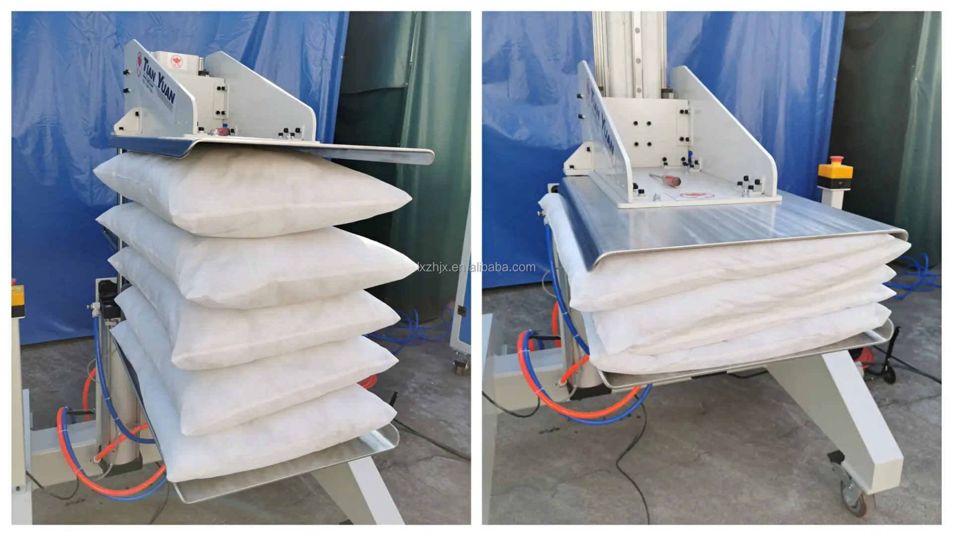 BZZDJ-1 Auto vacuum compress packing machine for bed quilt blanket sleeping latex pillow fill into polybag