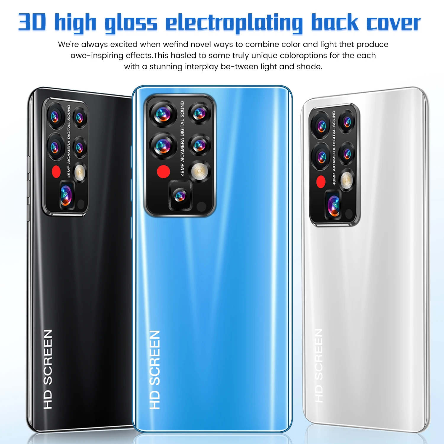 Новый P50 Pro 40MP + 48MP 10-ядерный 7 8 дюймов смартфоны Android Сотовые телефоны 11 0 мобильных смартфонов 4G/5G по низкой