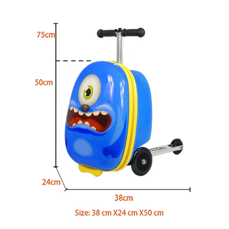 Cheap customized design fashion egg shape  suitcase rideable maletas scooter trolley travel luggage sets for kids