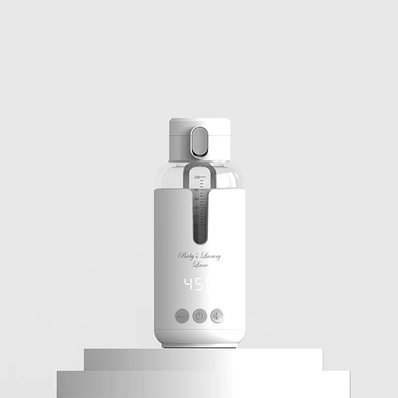 Amazons good sell portable outdoor easy feeding milk at night 220ml  LED usb charege baby water bottle warmer