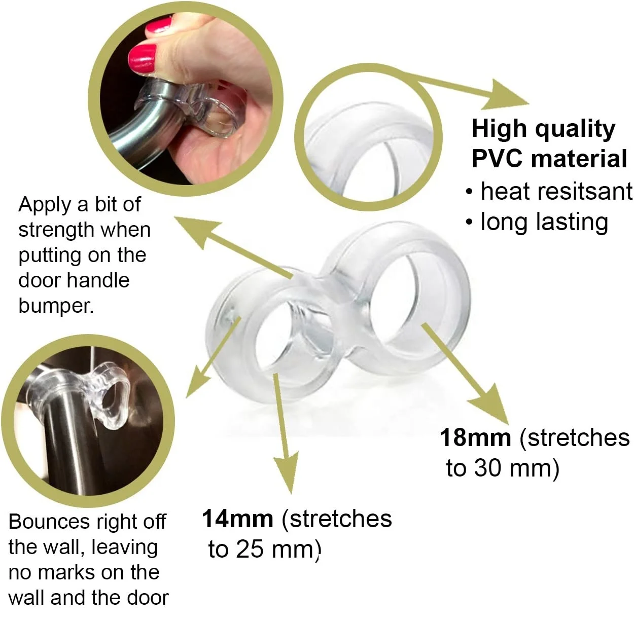 Great PVC Rubber Door Stop Clear Door Edge Buffer Wall Protector Silicone Door Handle Knob Bumper Stopper Bounces Transparent