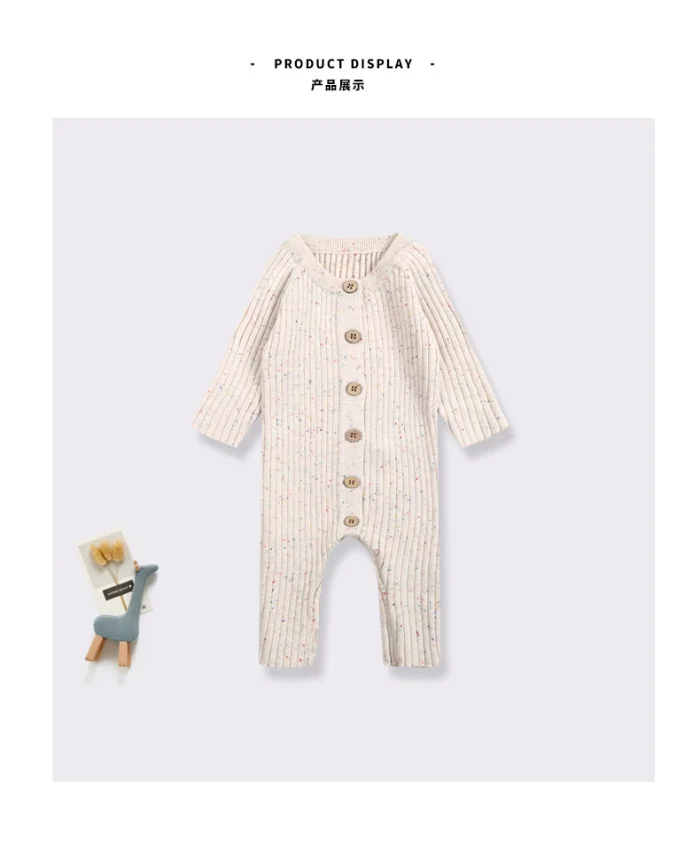 INS Newborn Baby Girl Boy Knitted Jumpsuit Long Sleeve Sweater Spring Autumn Baby Clothes Pure 100%Cotton Colorful Crawling Suit