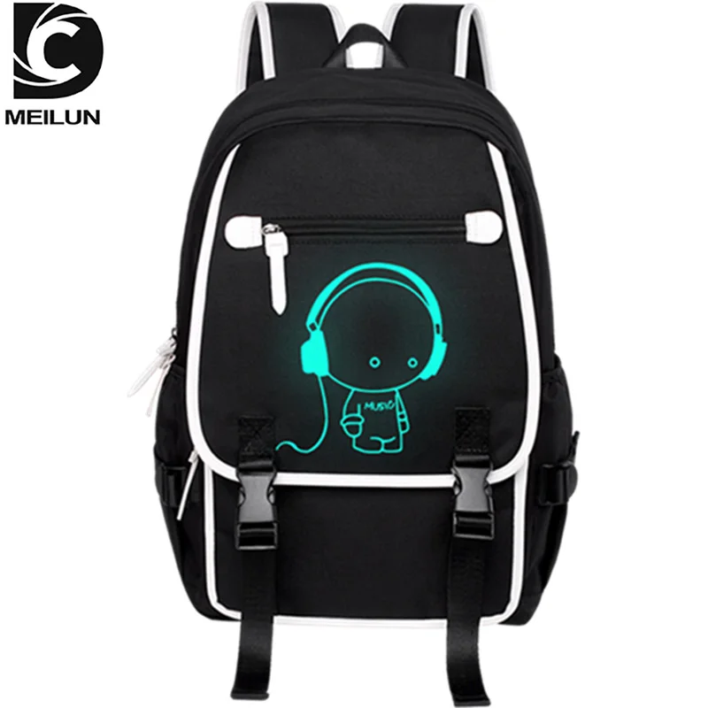 Custom Logo Fashionable Boys Girls Luminous Cartoon School Book bag 3 pcs school Backpack set with USB
